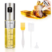 Stainless Steel Grill Kitchen Cooking Oil Spray Bottle With Scale