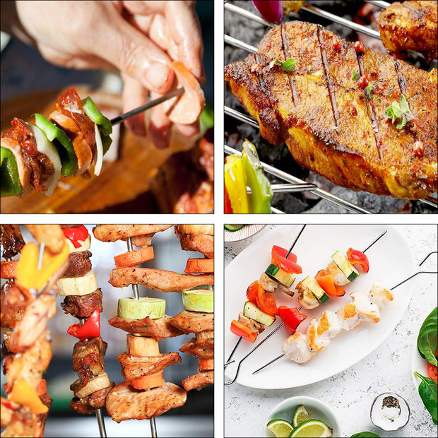 20‑Piece Stainless Steel BBQ Skewers