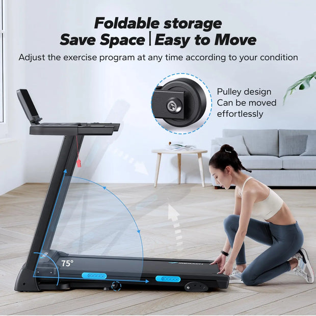Foldable Treadmill with Incline, Bluetooth