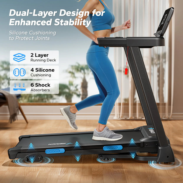 Foldable Treadmill with Incline, Bluetooth