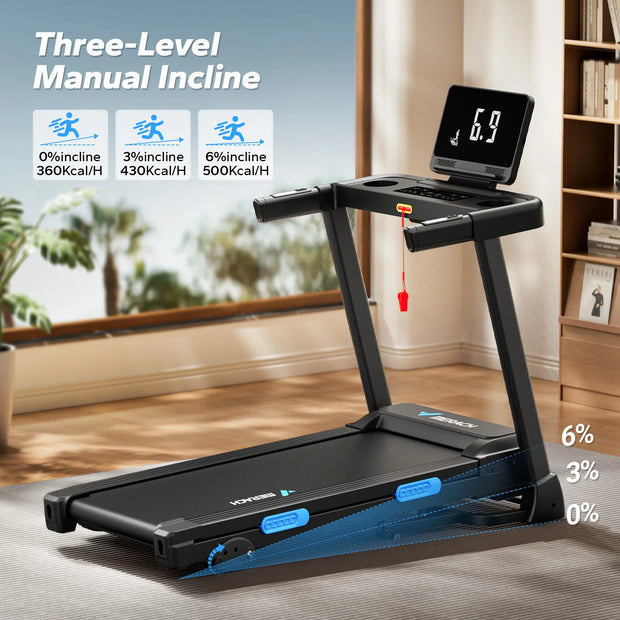 Foldable Treadmill with Incline, Bluetooth