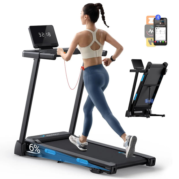 Foldable Treadmill with Incline, Bluetooth
