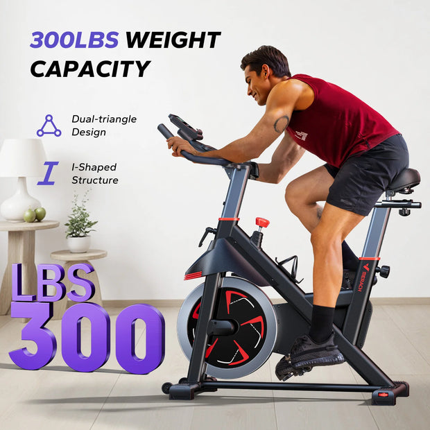 Exercise Bike, Magnetic Resistance, App, 300lbs Capacity