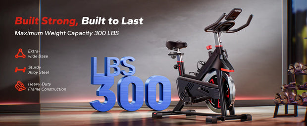 Exercise Bike, Magnetic Resistance, App, 300lbs Capacity
