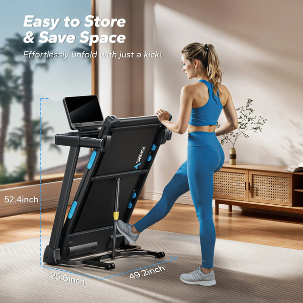 Foldable Treadmill with Incline, Bluetooth