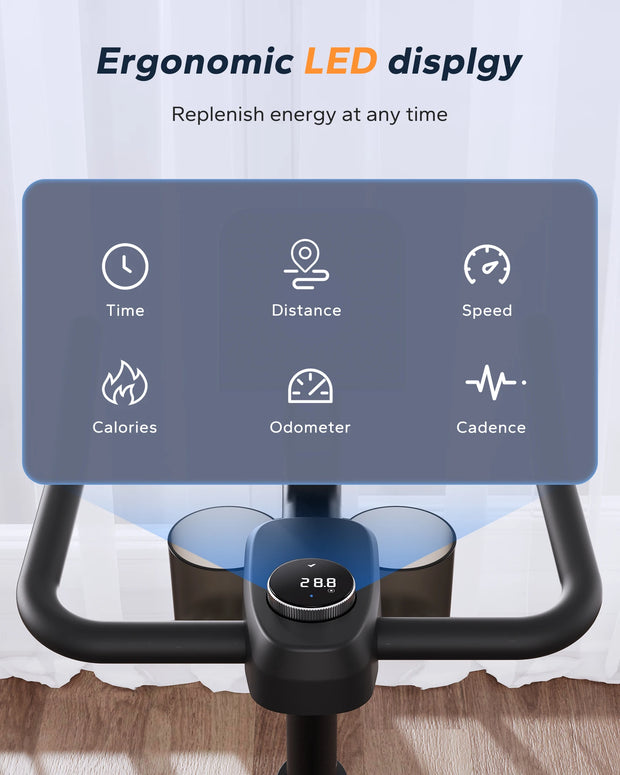 Magnetic Exercise Bike, Quiet, Adjustable, 300lbs Capacity