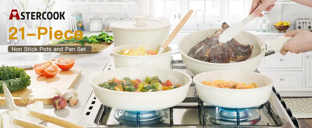 21-Piece Nonstick Ceramic Cookware Set