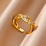Heart Zircon 18K Gold plated Bridal Rings