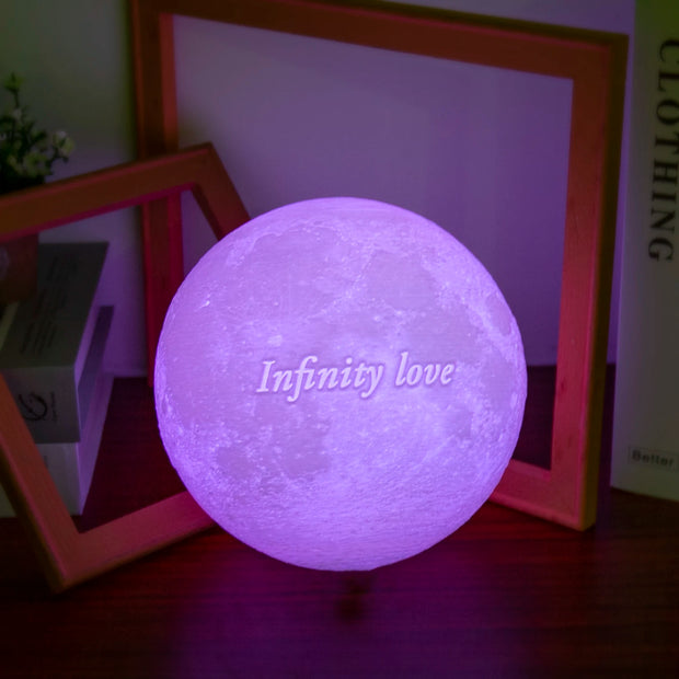 Custom Photo 3D Moon Lamp – Personalized Touch Control Night Light