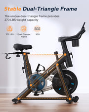 Magnetic Exercise Bike, Quiet, Adjustable, 300lbs Capacity