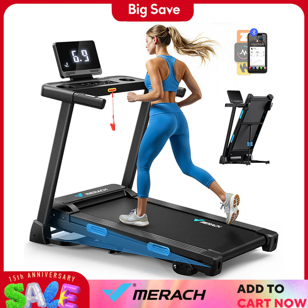 Foldable Treadmill with Incline, Bluetooth