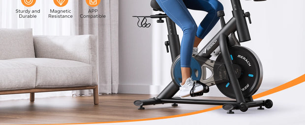 Magnetic Exercise Bike, Quiet, Adjustable, 300lbs Capacity