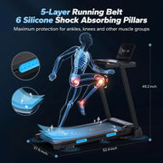 Foldable Treadmill with Incline, Bluetooth