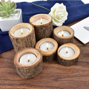 Rustic Wooden Candle Holder Succulent Tray Home Decor