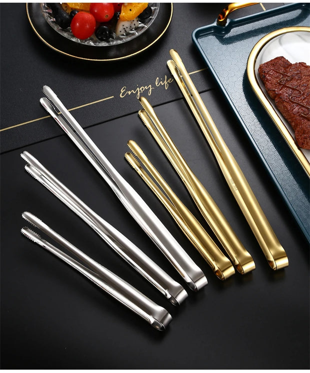 Stainless Steel Kitchen BBQ Food Tongs Set