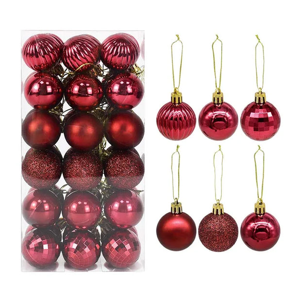 36pcs 4cm Christmas Tree Hanging Ornaments
