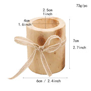 Rustic Wooden Candle Holder Succulent Tray Home Decor
