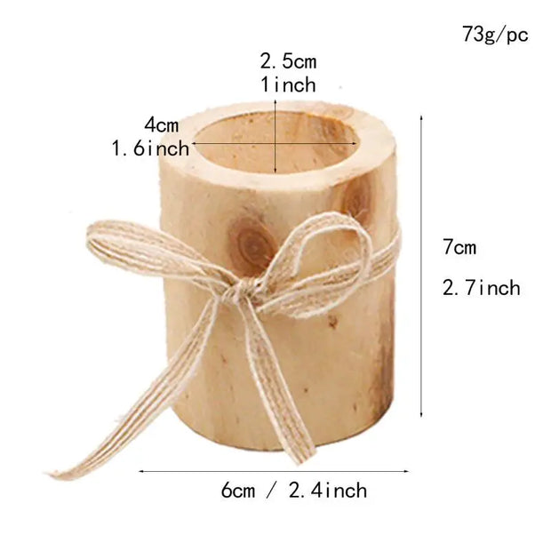 Rustic Wooden Candle Holder Succulent Tray Home Decor