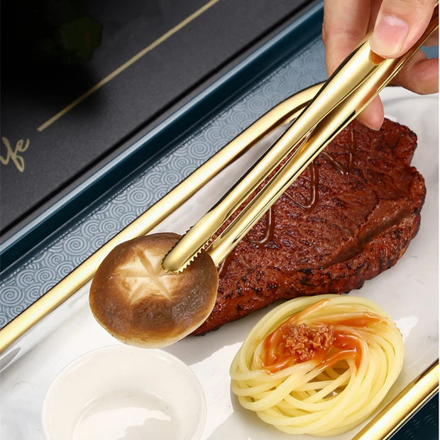 Stainless Steel Kitchen BBQ Food Tongs Set
