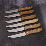 6-Piece Stainless Steel Steak Knife Set with Acacia Wood Handles