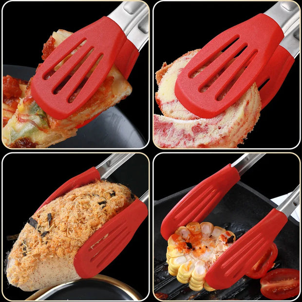 Stainless Steel Non-Slip Kitchen Bread Tongs