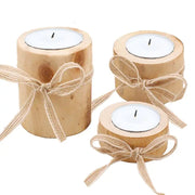 Rustic Wooden Candle Holder Succulent Tray Home Decor