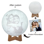 Custom Photo 3D Moon Lamp – Personalized Touch Control Night Light