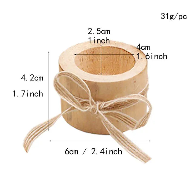 Rustic Wooden Candle Holder Succulent Tray Home Decor