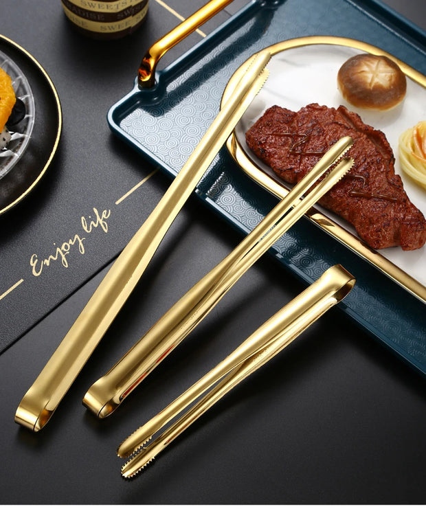 Stainless Steel Kitchen BBQ Food Tongs Set