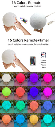 Custom Photo 3D Moon Lamp – Personalized Touch Control Night Light