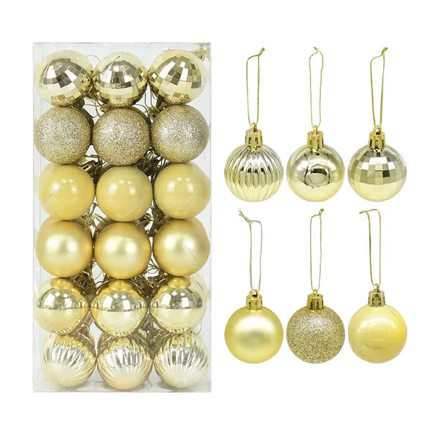 36pcs 4cm Christmas Tree Hanging Ornaments