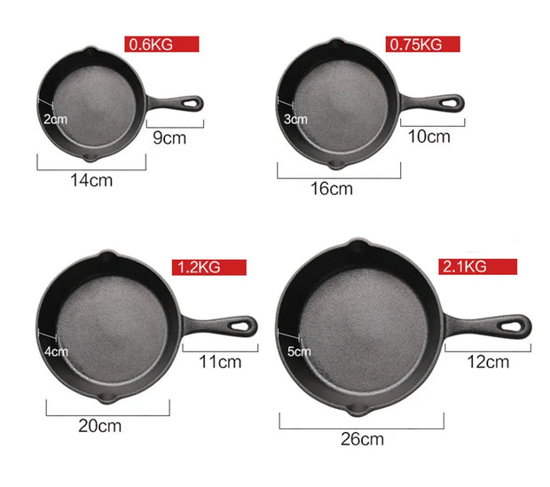 Cast Iron Non-Stick Skillet Pan for Gas & Induction