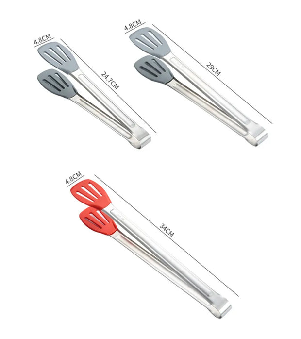 Stainless Steel Non-Slip Kitchen Bread Tongs