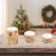 Rustic Wooden Candle Holder Succulent Tray Home Decor