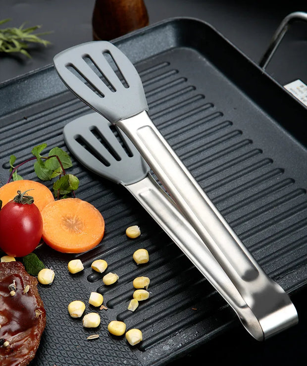 Stainless Steel Non-Slip Kitchen Bread Tongs
