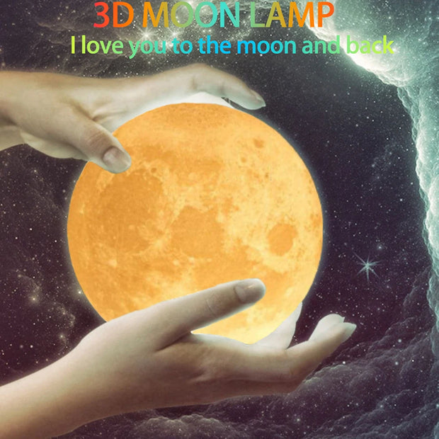 Custom Photo 3D Moon Lamp – Personalized Touch Control Night Light