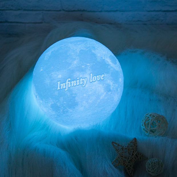 Custom Photo 3D Moon Lamp – Personalized Touch Control Night Light