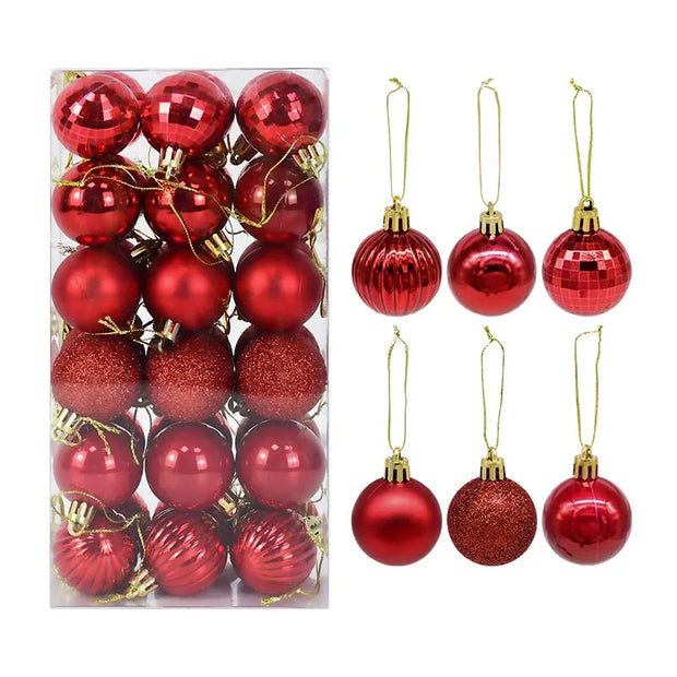 36pcs 4cm Christmas Tree Hanging Ornaments