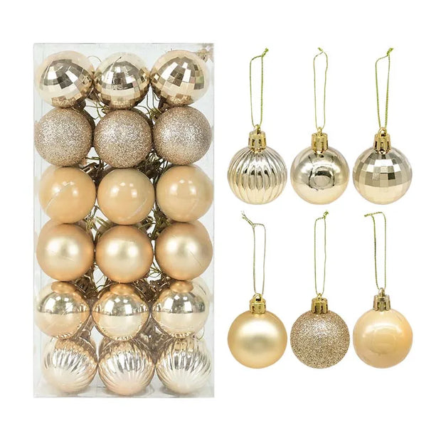 36pcs 4cm Christmas Tree Hanging Ornaments