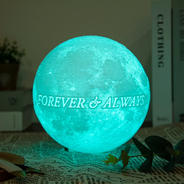 Custom Photo 3D Moon Lamp – Personalized Touch Control Night Light