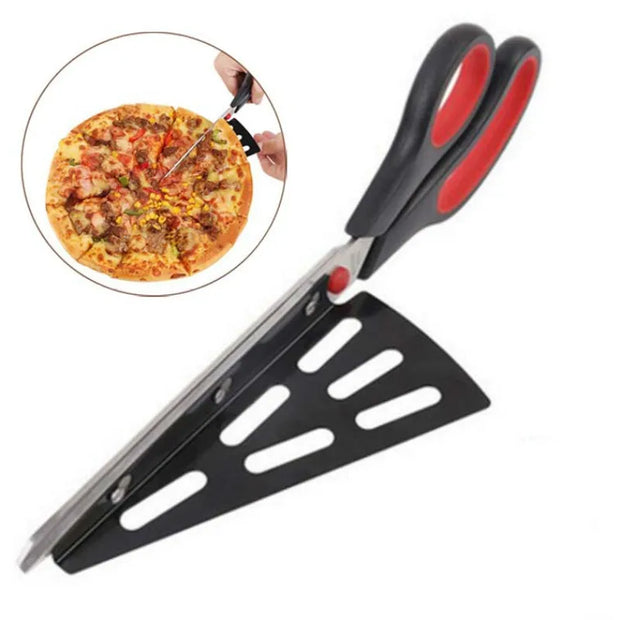 Stainless Steel Pizza Scissors Cutter with Spatula
