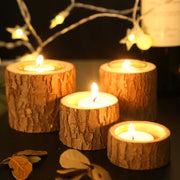Rustic Wooden Candle Holder Succulent Tray Home Decor