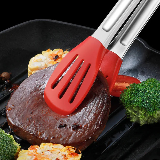 Stainless Steel Non-Slip Kitchen Bread Tongs