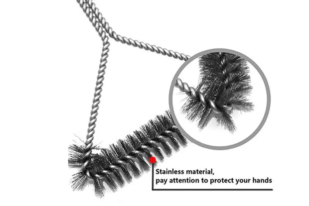 Stainless Steel BBQ Grill Cleaning Brush Tool