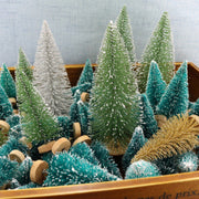 8PCS Mini White Cedar Christmas Tree Set