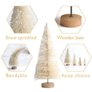 8PCS Mini White Cedar Christmas Tree Set
