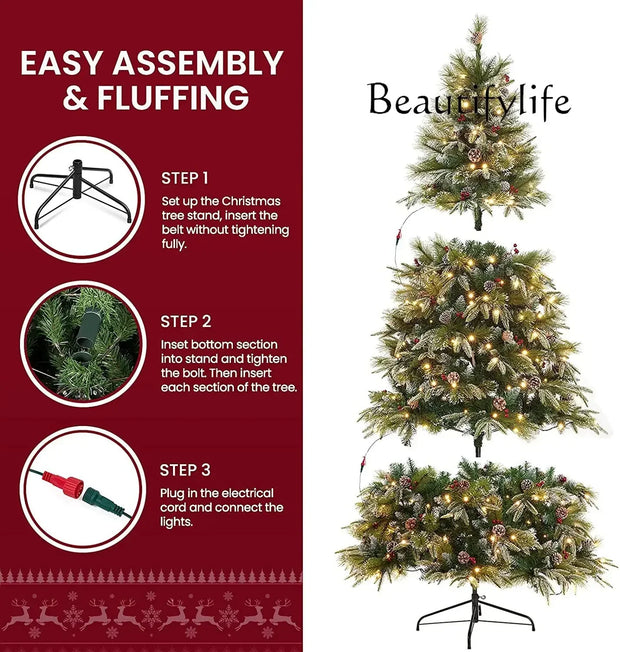 Retro Red Green Gold Christmas Tree Decor