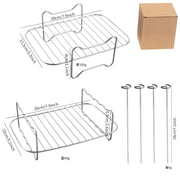 2PCS Stainless Steel Air Fryer Rack Set
