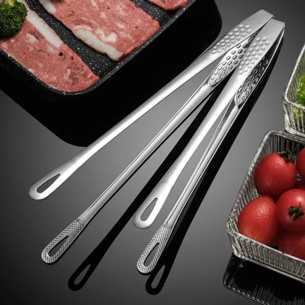 Stainless Steel Kitchen BBQ Grill Meat Tongs