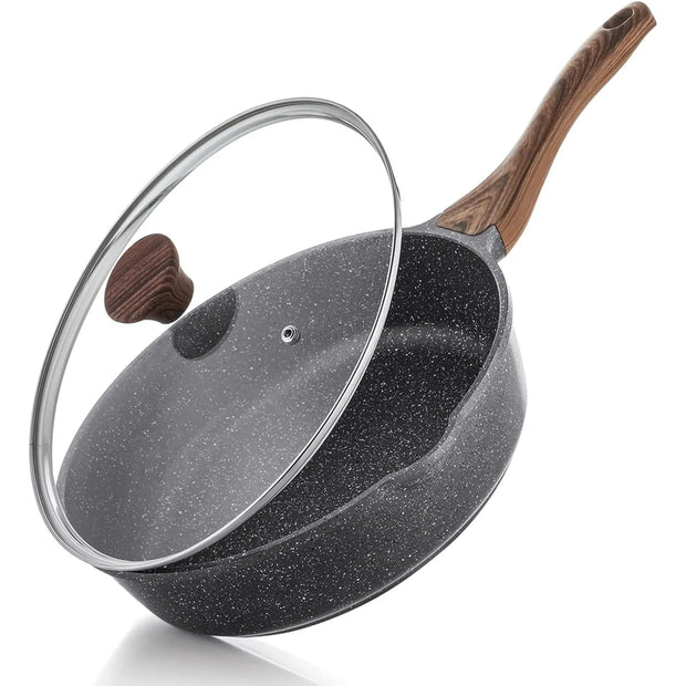 10-Inch Nonstick Deep Frying Pan with Lid